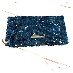 BCBG sequined clutch in navy. Brand new with tag